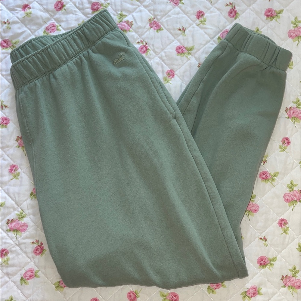 Hollister Fleece Dad Joggers - Green